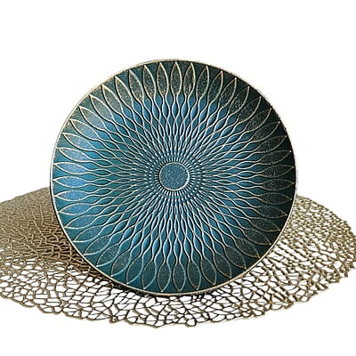 Green and Gold MDF Wall Art Plate