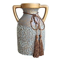 Golden antique vase double handle Golden antique vase double handle