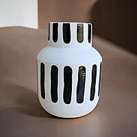 Black and White Striped Ceramic Vase Black and White Striped Ceramic Vase