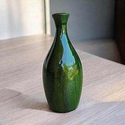 Green Wooden Vase