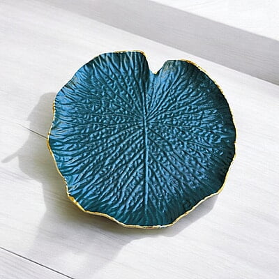 Green Leaf MDF Wall Art with Gold Accents